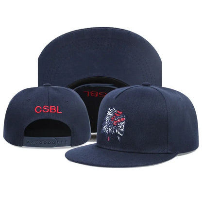 Native American Tribal Embroidery Streetwear Snapback Cap