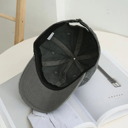 Washed Cotton Denim 3D Print Baseball Cap