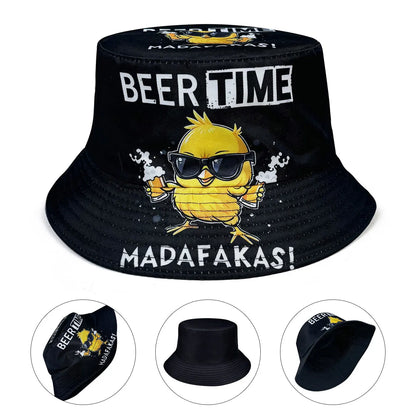 Beer Time Duck Graphic Bucket Hat