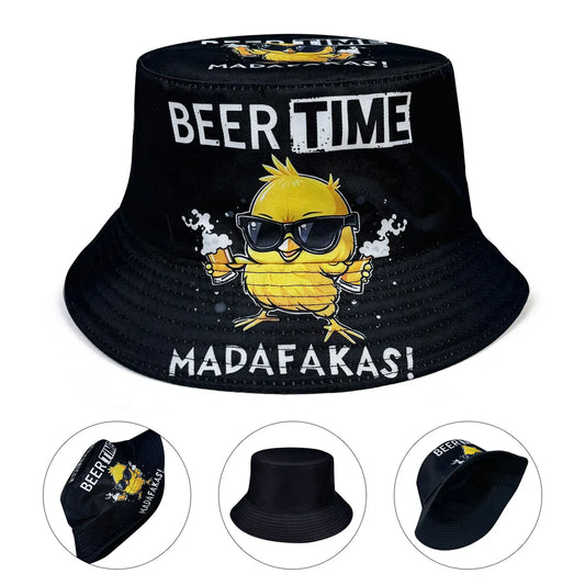 Beer Time Duck Graphic Bucket Hat