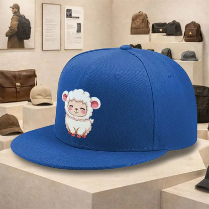 Cute Cartoon Lamb Flat Brim Snapback Cap