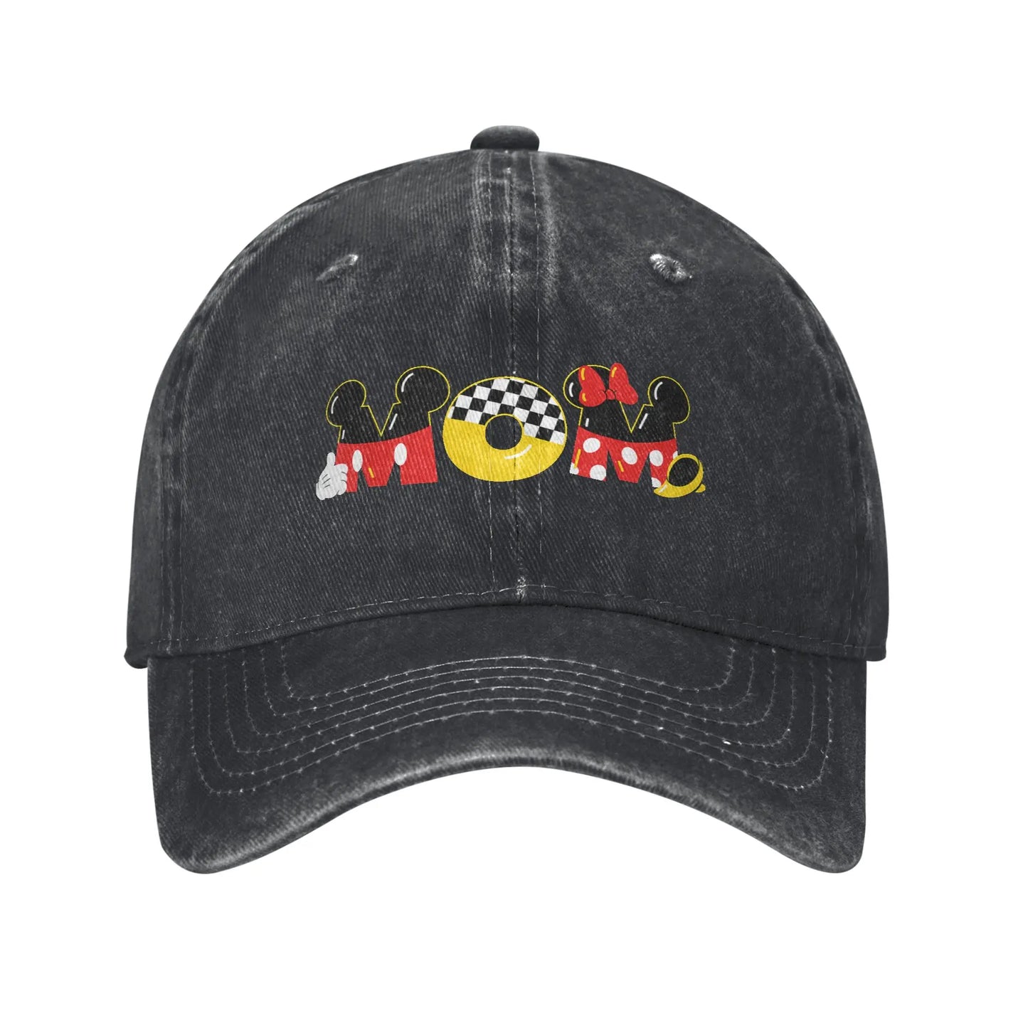 Mickey Minnie Mouse Mother Day Washed Baseball Cap