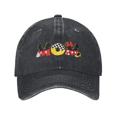 Mickey Minnie Mouse Mother Day Washed Baseball Cap