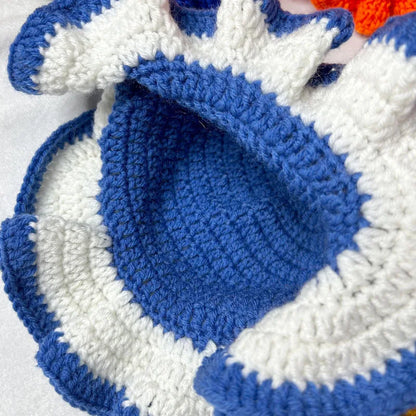 Handmade Crochet Conical Ruffled Brim Bucket Hat