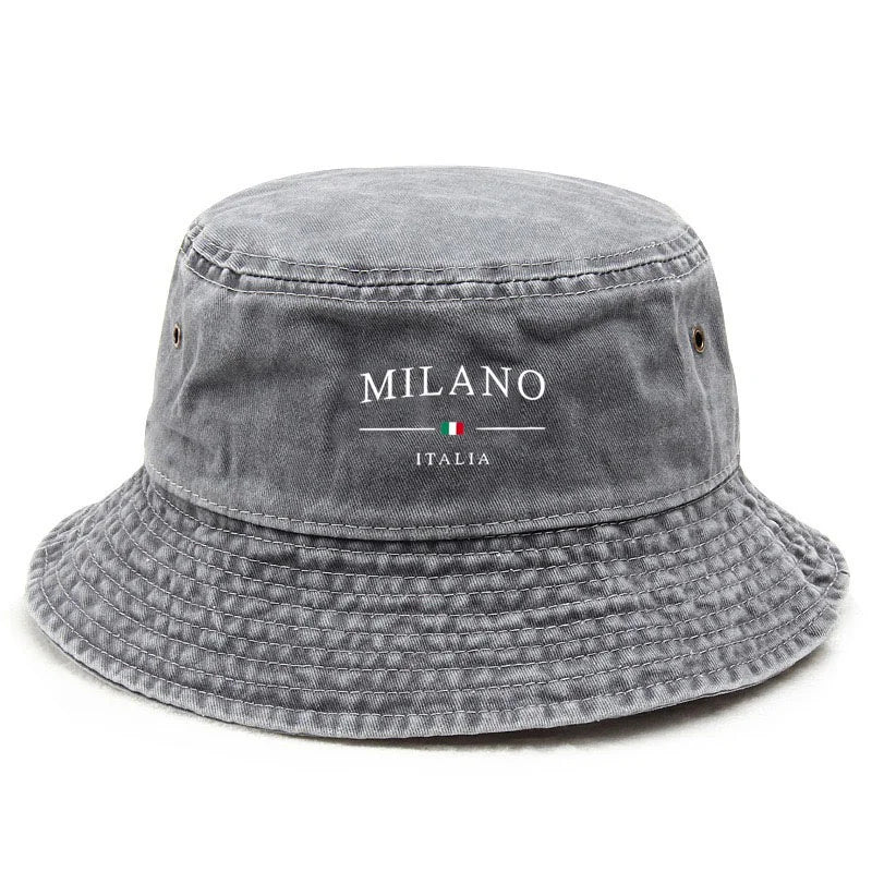 Milano Cotton Washed Soccer Fan Streetwear Culture Bucket Hat