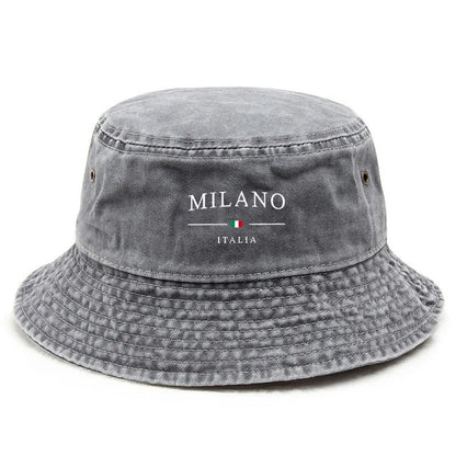 Milano Cotton Washed Soccer Fan Streetwear Culture Bucket Hat