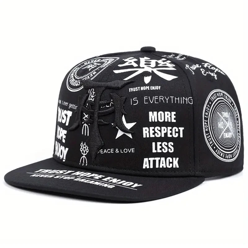 Dagger Graffiti Flat Brim Hip Hop Cap