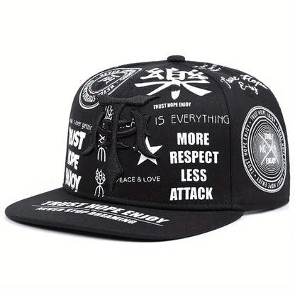 Dagger Graffiti Flat Brim Hip Hop Cap