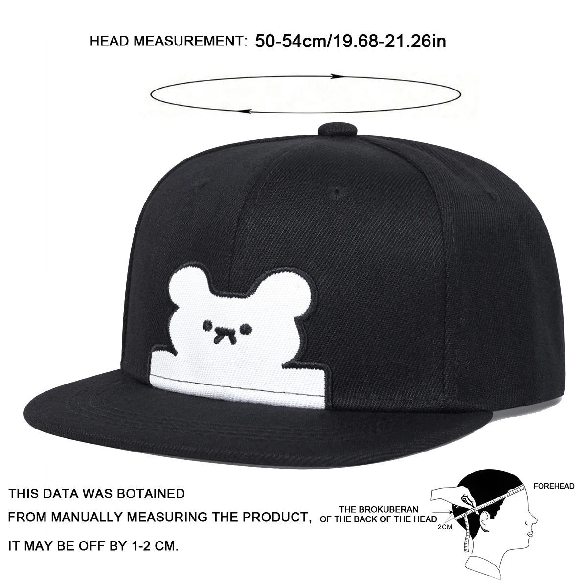 Children Little Bear Embroidery Baseball Caps