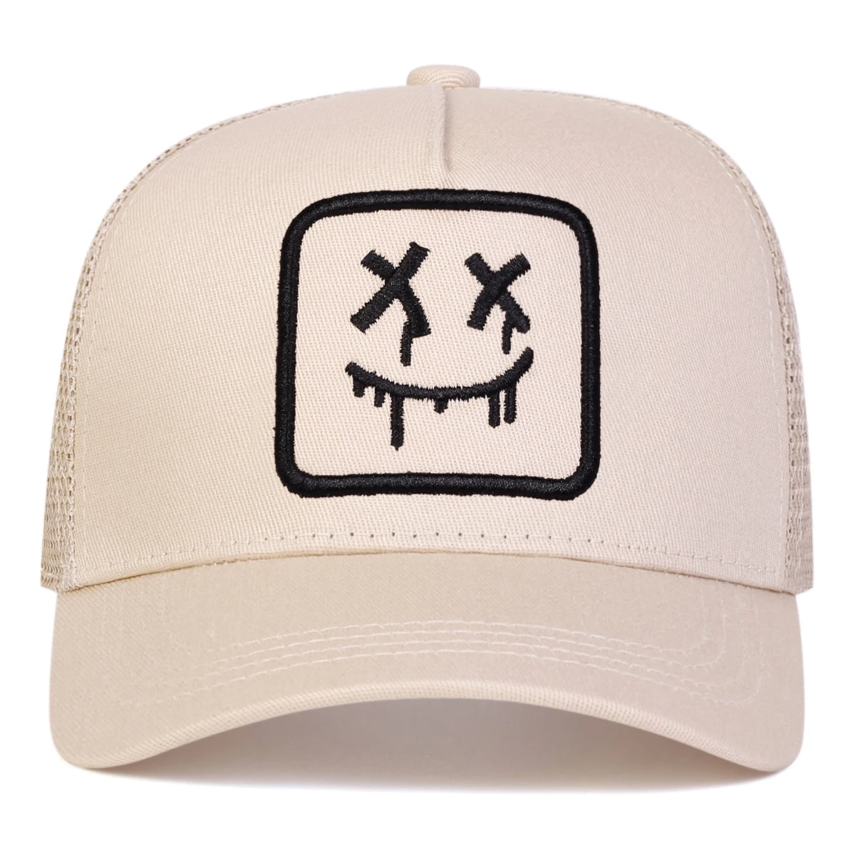 Unisex XX Smiling Face Embroidered Mesh Baseball Cap