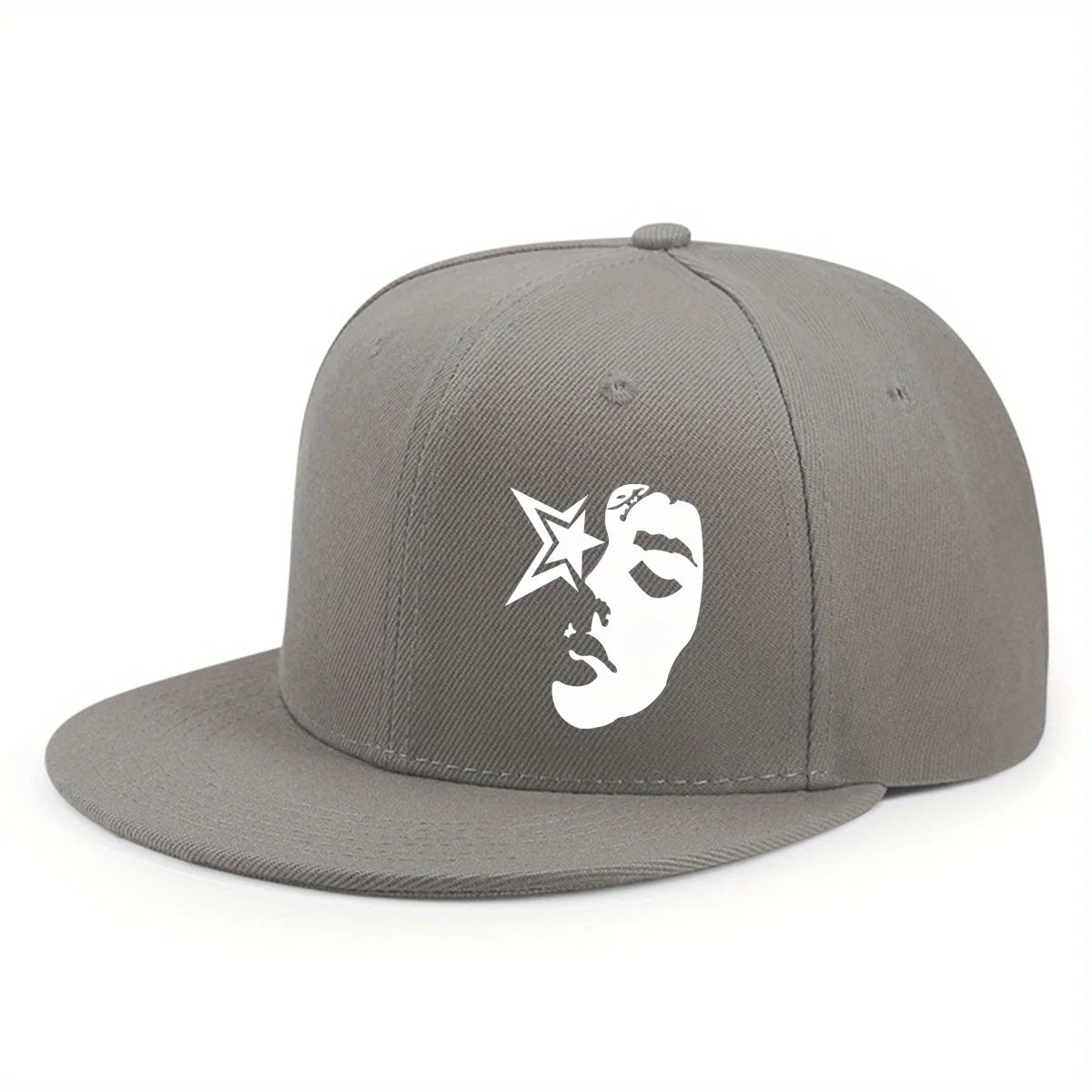 Y2K Face Pattern Printed Snapback Cap
