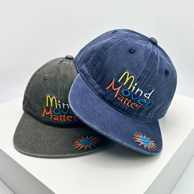 Retro Colored Letter Embroidery Hip Hop Snapback Cap