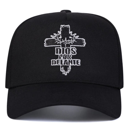 Unisex Dios Por Delante Cross Embroidery Baseball Cap