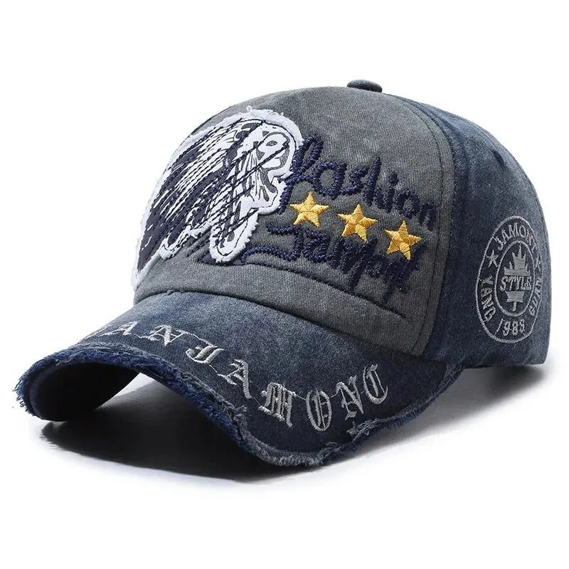 Retro Letter Embroidery Baseball Cap Men
