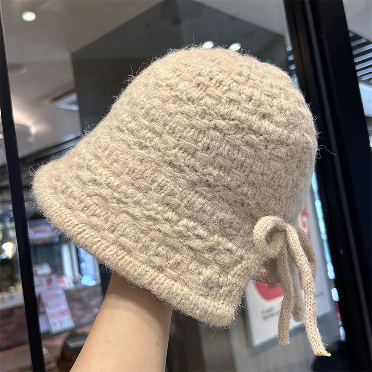 Korean Warm Solid Wool Bucket Hat