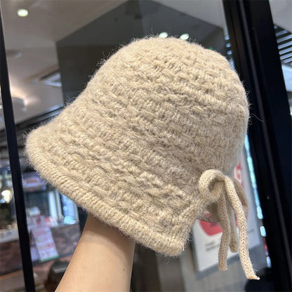 Korean Warm Solid Wool Bucket Hat