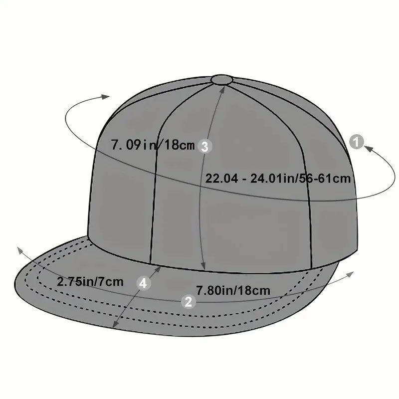 Personality P Letter Ox Horn Hip Hop Snapback Cap