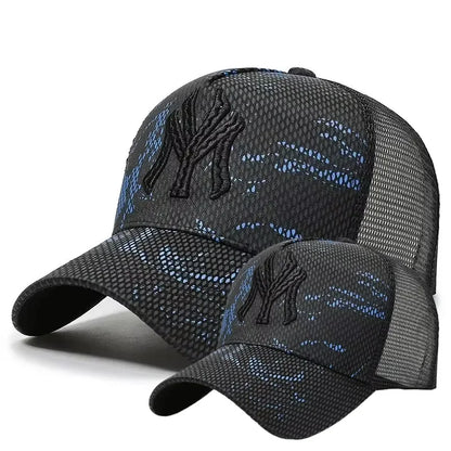 Korean Letter Breathable Mesh Duckbill Baseball Cap