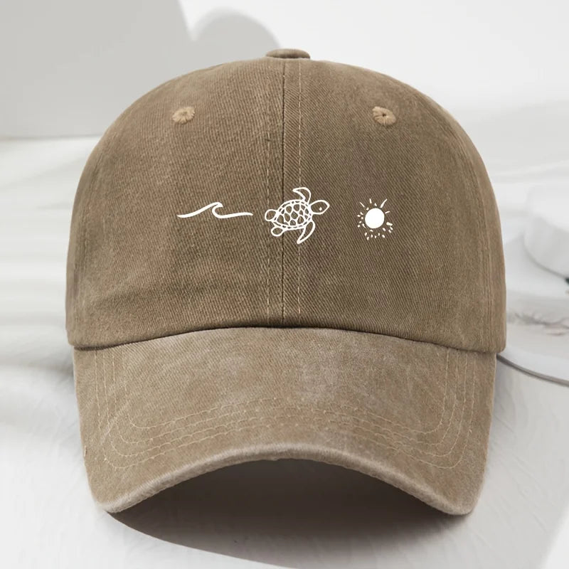 Wave Turtle Retro Baseball Cap Unisex