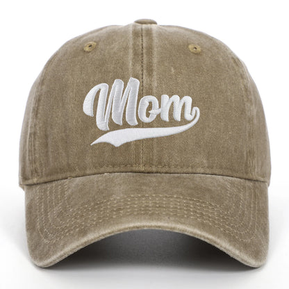 DAD MOM Embroidered Retro Washed Baseball Cap