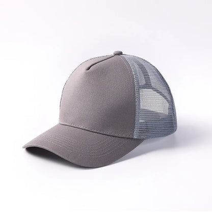 5 Pane Mesh Baseball Cap Adult Hip Hop Curved Snapback Hats