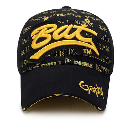 Broken Hole Bat Embroidered Hip Hop Baseball Cap