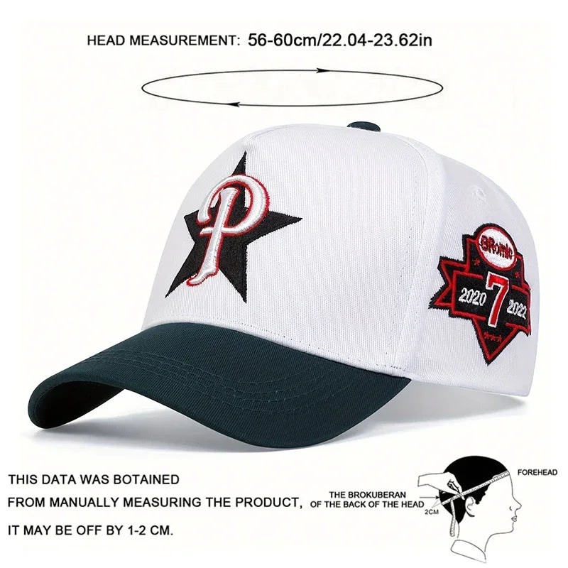 Unisex P Letter Embroidery Casual Outdoor Baseball Cap
