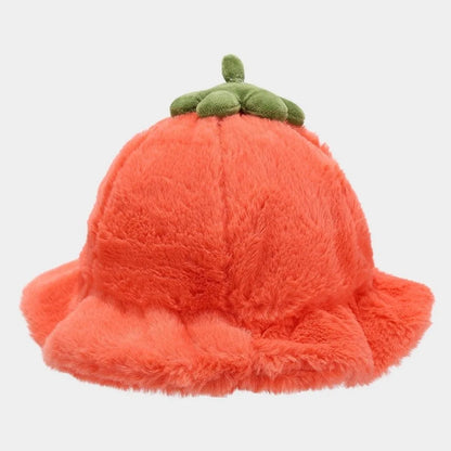 Cute Tomato Plush Winter Bucket Hat
