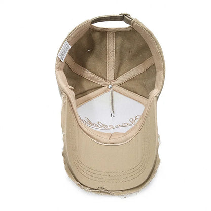 Vintage Letter Embroidery Cow Baseball Cap Unisex