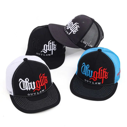 Hip Hop Embroidered Flat Brim Snapback Cap