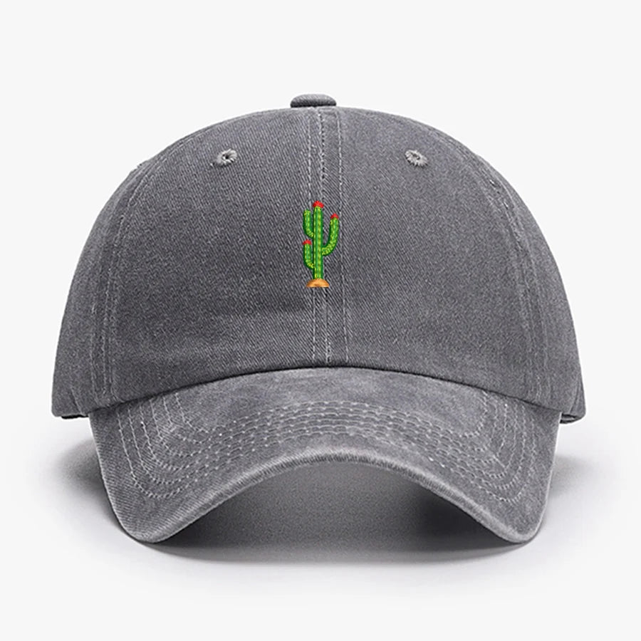 Mini Cactus Embroidered Vintage Baseball Cap