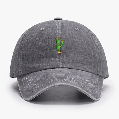 Mini Cactus Embroidered Vintage Baseball Cap
