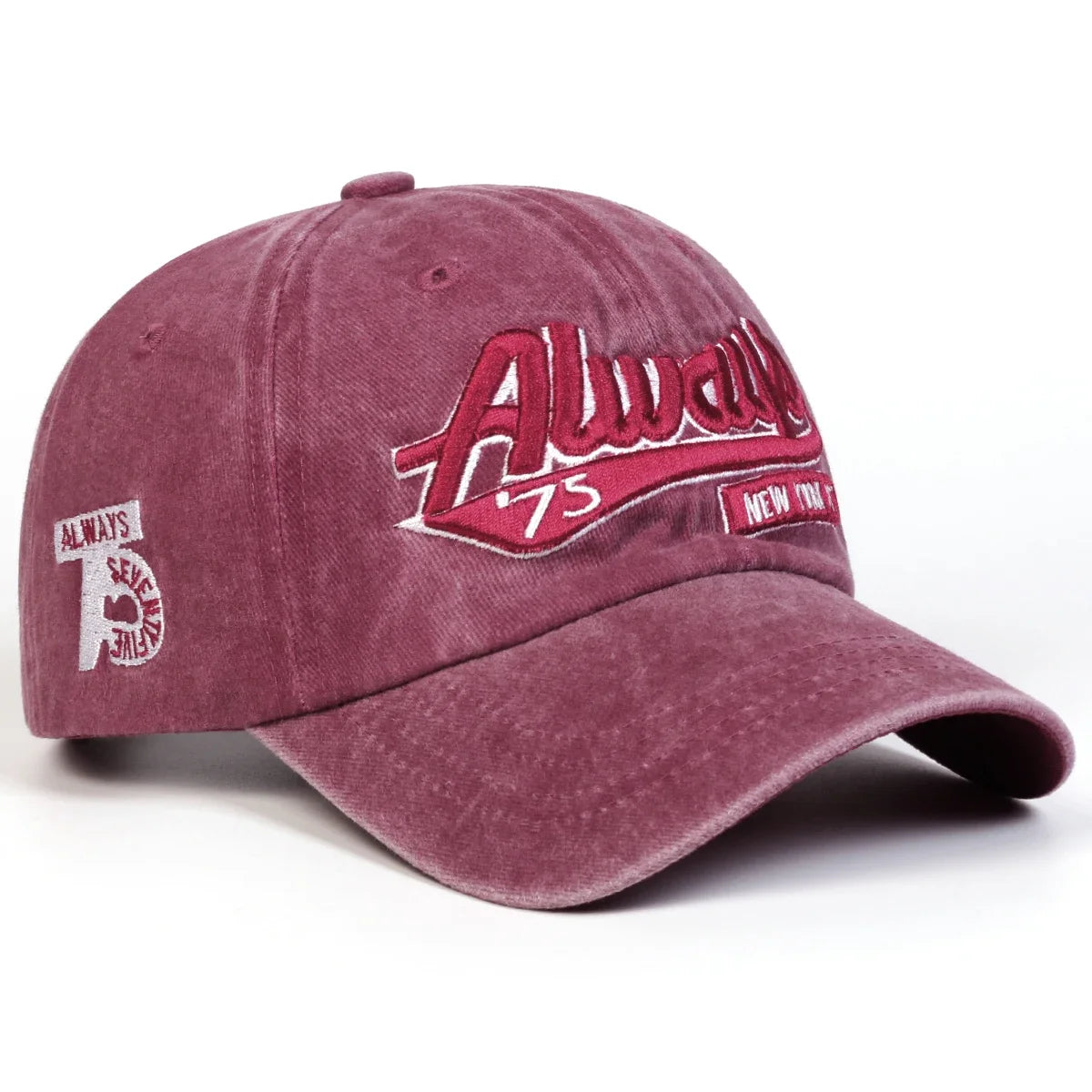 Always 75 Embroidered Washed Unisex Baseball Cap