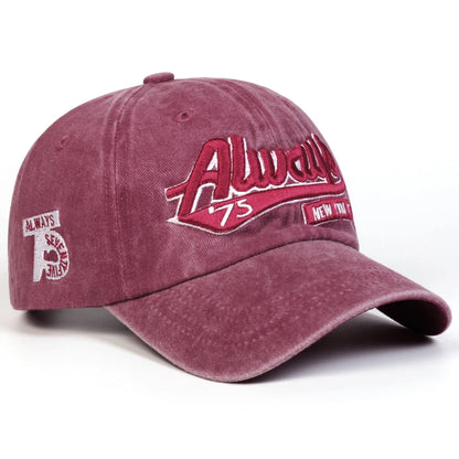 Always 75 Embroidered Washed Unisex Baseball Cap