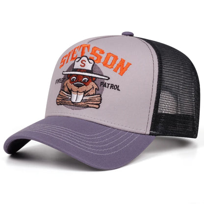 2025 Stetson Groundhog Cartoon Mesh Baseball Cap