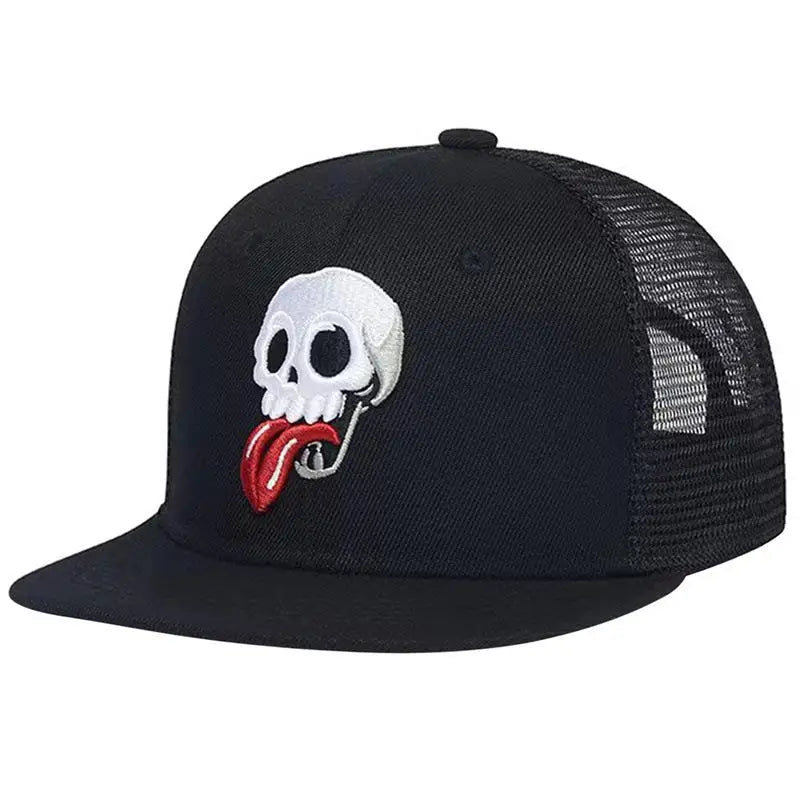 Unisex Skeleton Finger Embroidery Snapback Cap
