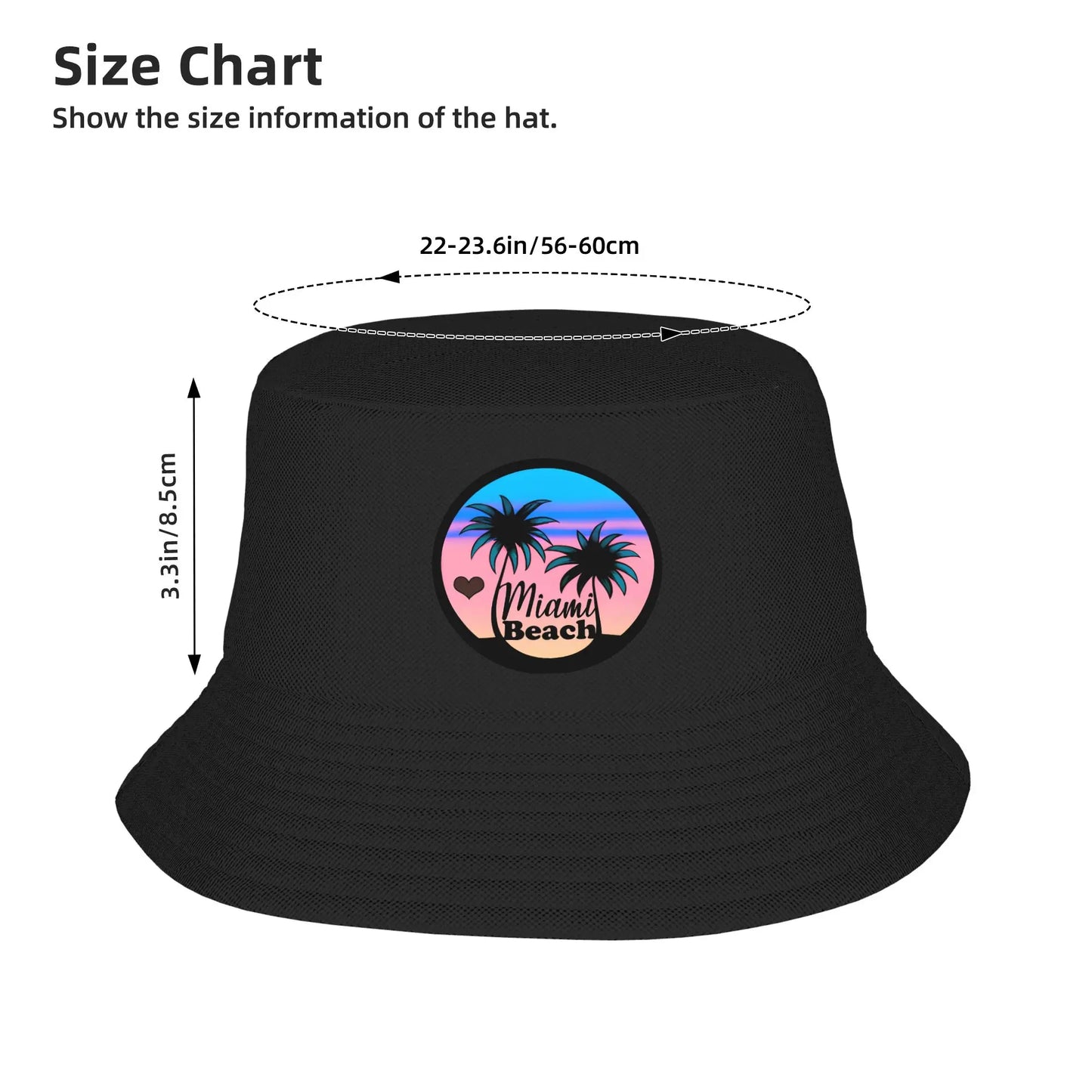 Miami Beach Palm Trees Street Bucket Hat