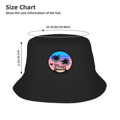Miami Beach Palm Trees Street Bucket Hat