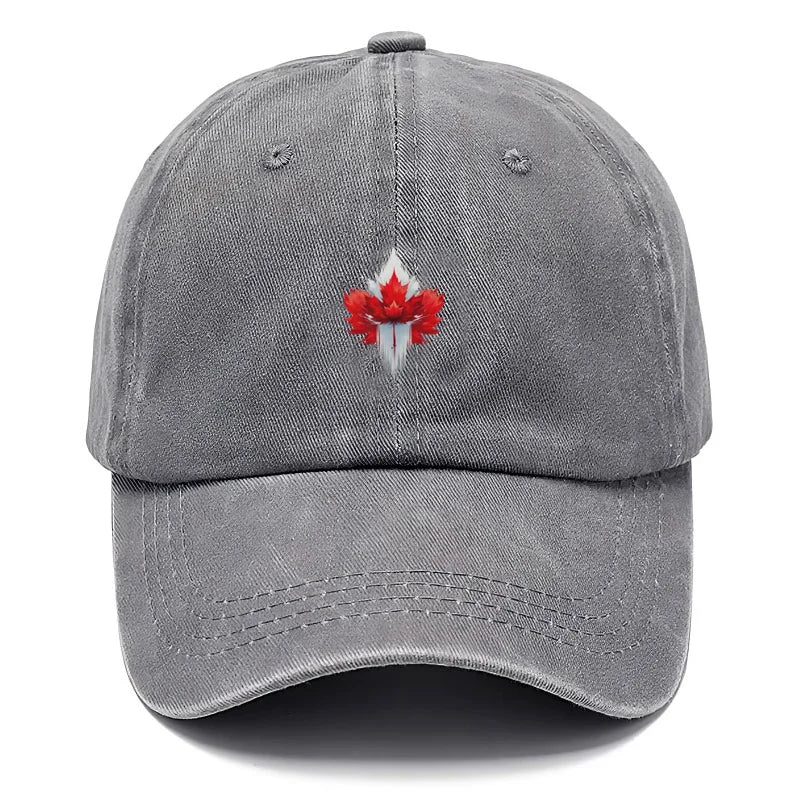 Vintage Washed Cotton Red Maple Leaf Baseball Cap