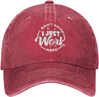 I Just Work Here Graphic Dad Hat Baseball Cap