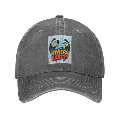 Wild Kratts Pattern Washed Denim Baseball Cap
