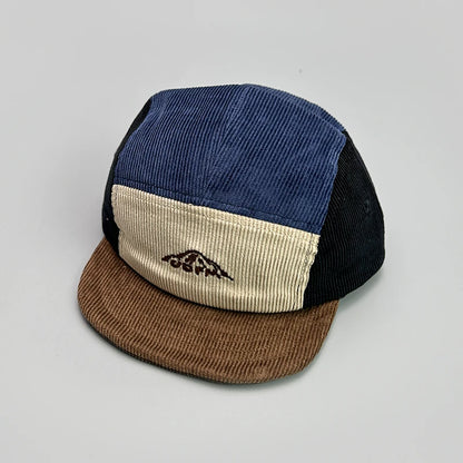 Japanese Color Block Corduroy Retro Snapback Cap