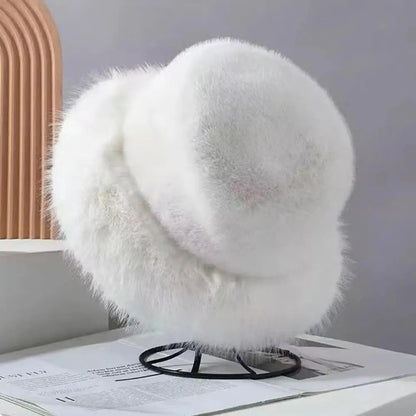 Women’s Plush Faux Fur Winter Bucket Hat
