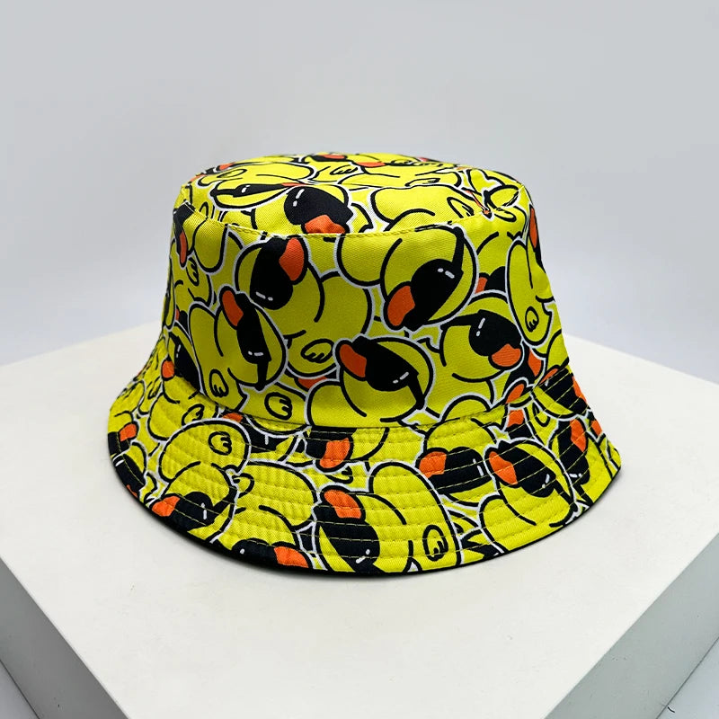 Yellow Duck Reversible Cartoon Bucket Hat