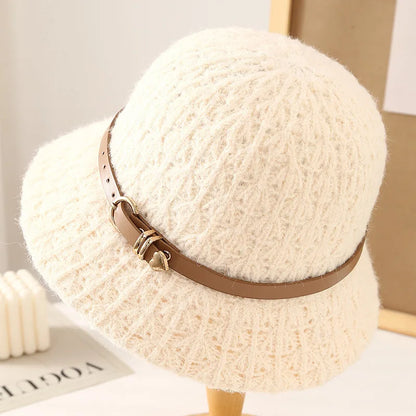 Women’s Knitted Winter Windproof Bucket Hat