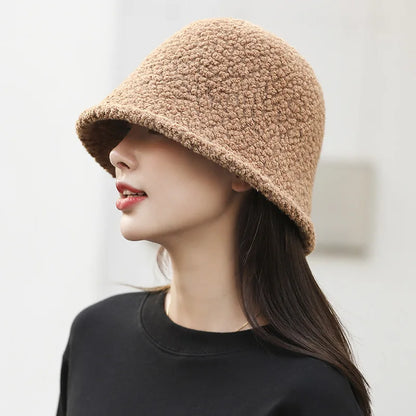 Winter Wool Knitted Bucket Hat with Ear Protection