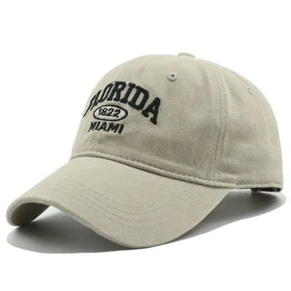 Vintage Washed Florida Embroidery Baseball Cap