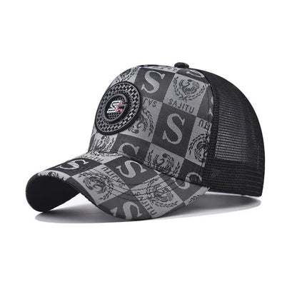 Plaid Mesh Trucker Snapback Baseball Cap