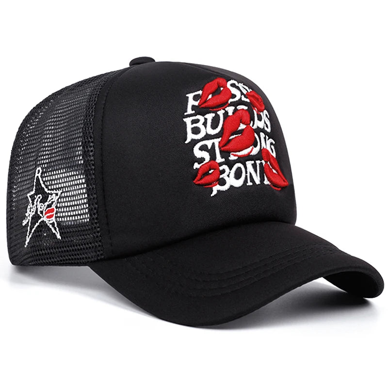 Unisex Lipprint Embroidered Baseball Cap