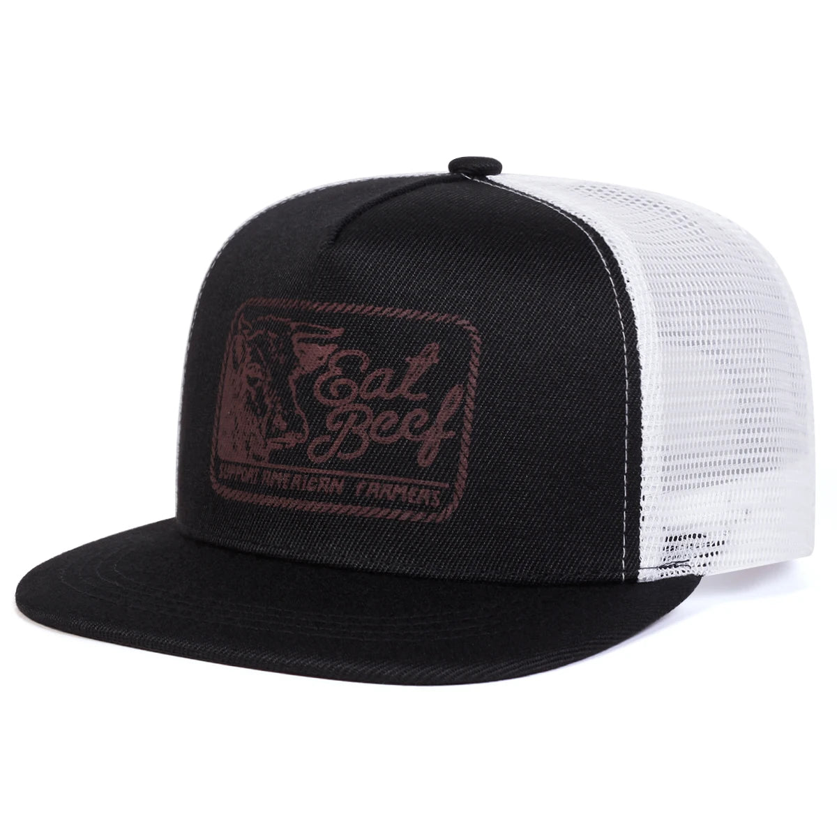 Unisex EAT BEEF Letter Embroidery Hip-hop Net Hats